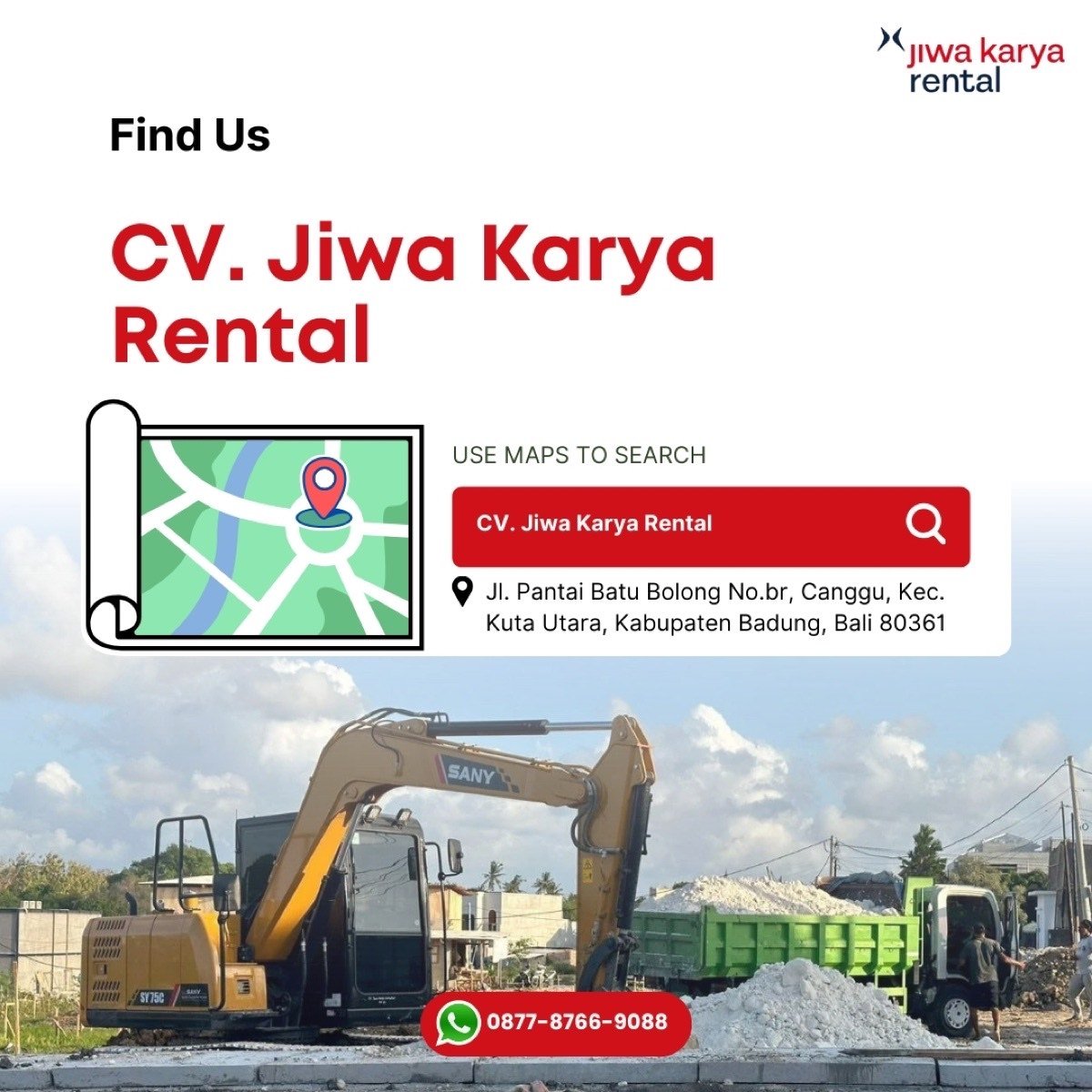 Excavator SANY SY75C cut and fill di Bali