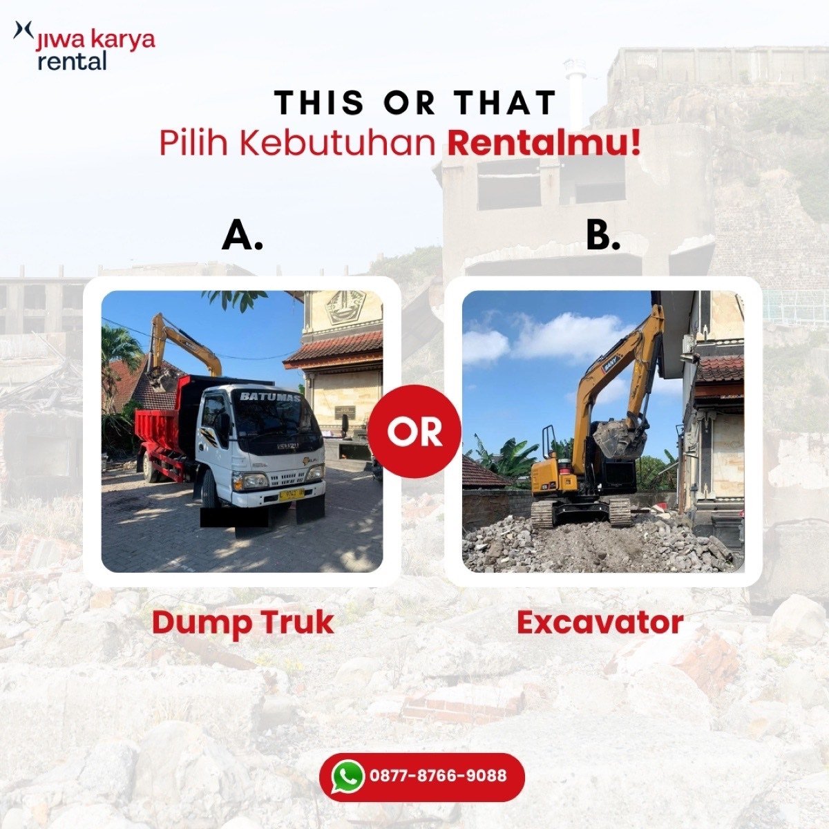 Excavator JKR di proyek galian Bali